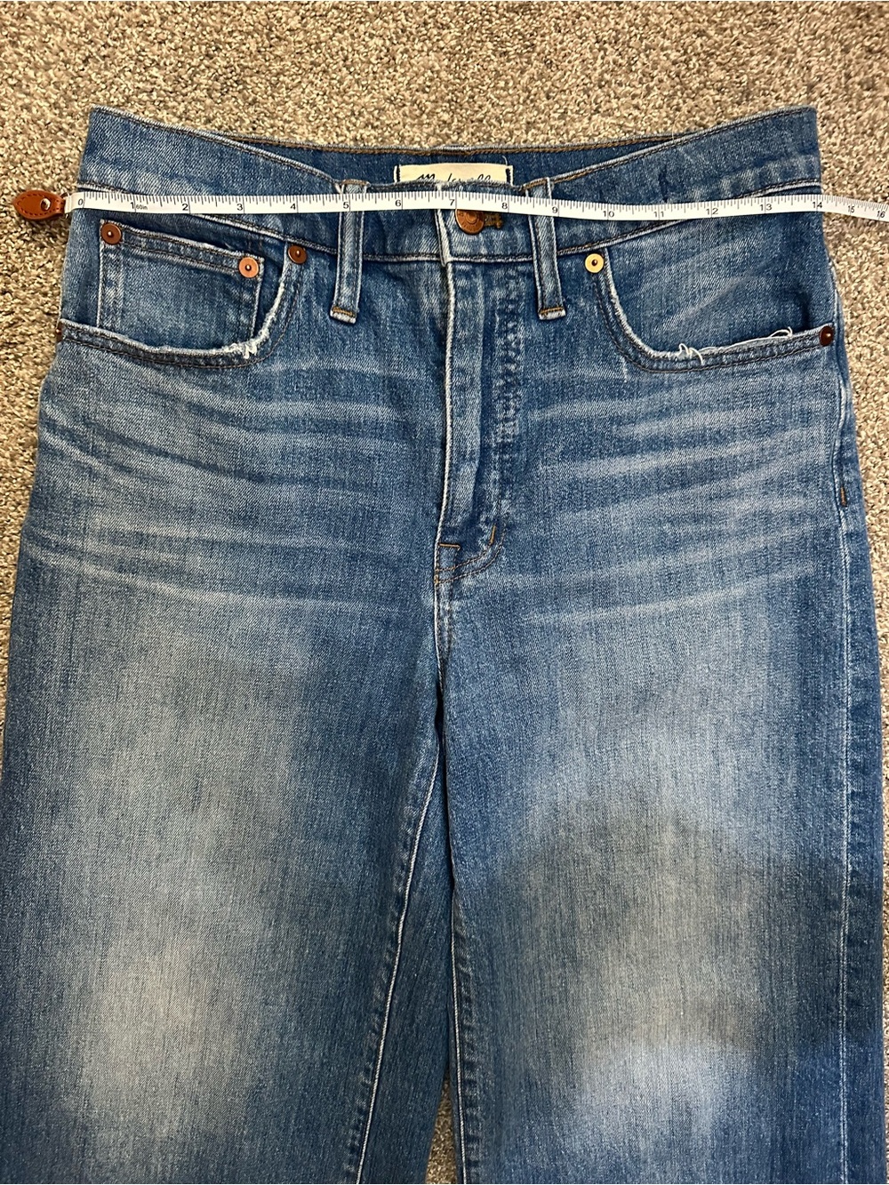 Madewell Wide Leg Crop Jeans Blue Denim High Rise Culottes Women’s Sz 27 Preppy - Picture 7 of 10
